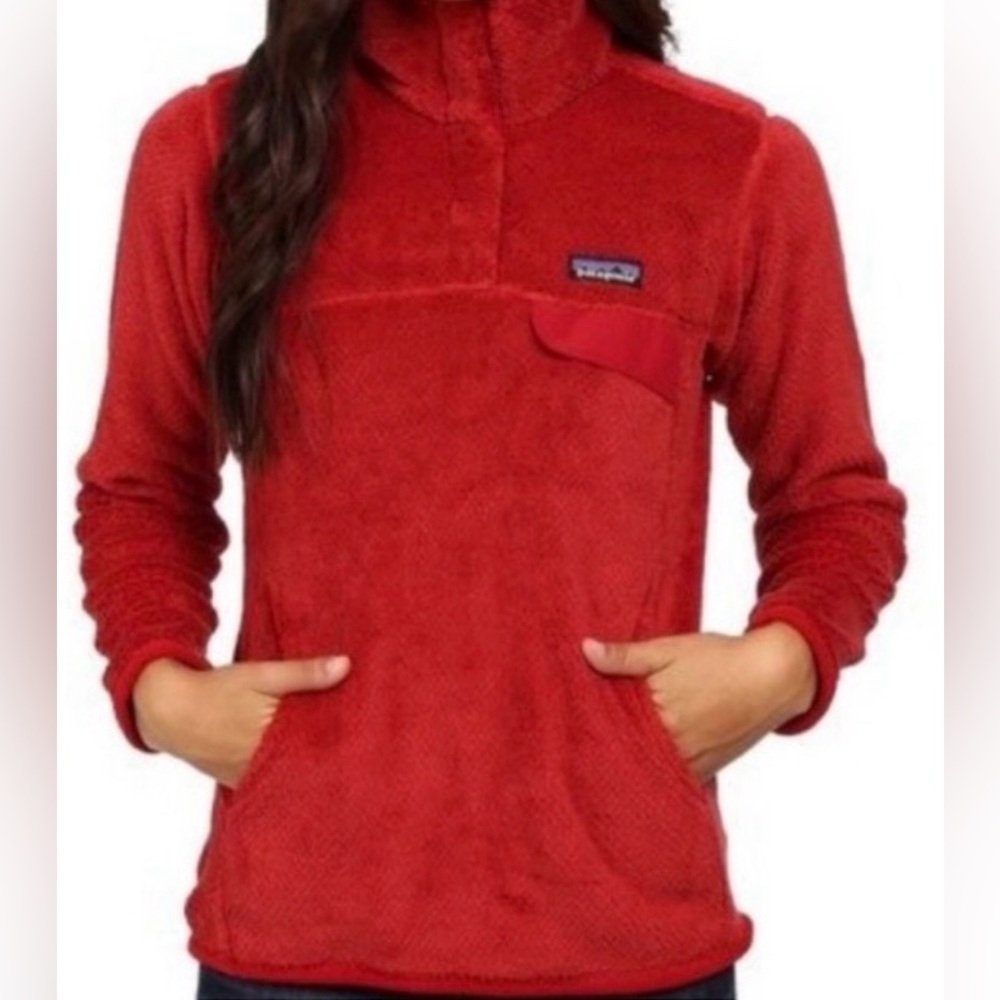 Patagonia Re-Tool Snap T Red Plush Fleece Pullover